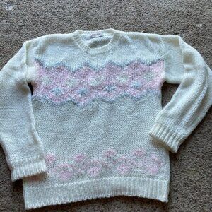 80S vintage Gad-Abouts hand knit sweater size S/M
